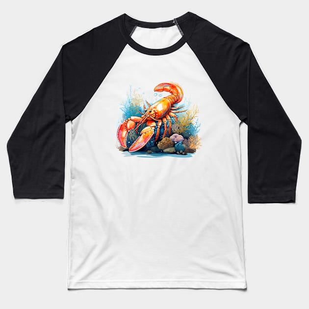 Red Lobster Baseball T-Shirt by zooleisurelife